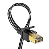 Orbram Cat 8 Ethernet Cable 3FT Black Nylon Braided Bundle with Cat 8 Ethernet Cable 15FT White