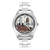 FodPand Analog Men Stainless Steel Band Watch Big Face Silver Wristwatch