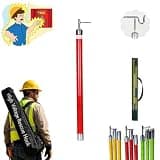 Red High Voltage Rescue Safety Spliceable Equipped with 1/2/3/4/5 Section, Spliceable Hot Stick with Four Types of Switch Heads(Light Coffee,1.5m 1-Section 35kv)