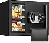 1.2 Cuft Small Fire Safe Box for Home, Digital Security Home Safes Fireproof Waterproof with Fireproof Bag, Combination Lock and Alarm System, Fire Proof Safety Box Document Safe for Money Valuables