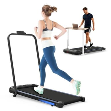 3 in 1 Under Desk Treadmill with Incline Foldable Treadmills for Home Black Abs+Rubber+Steel 9% Adjustable Incline for Enhanced Workouts Home Gym