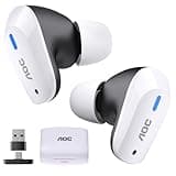 AOC ACT3512 Wireless Gaming Earbuds for PS5 PC Switch, 2.4GHz USB-C Dongle & Bluetooth 5.3 Headphones, 20ms Ultra-Low Latency, Noise Cancelling Mic, 28H Playtime in-Ear Gaming Headset