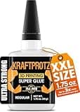 3D Printer Super Glue Thin for PLA, ABS, PETG, TPU & Nylon – 1.76 oz XXL – Capillary Action, Ultra Fast-Drying & Clear – Perfect for Resin, RC Parts, Cracks & Fine Detail Fixes