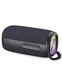 JaxiLano Bluetooth Speaker, Speaker Bluetooth Wireless with Light, BT5.3, IPX6 Waterproof Electronic Gadgets for Home/Party/Outdoor, Birthday Gift (Black)