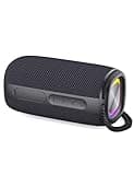 JaxiLano Bluetooth Speaker, Speaker Bluetooth Wireless with Light, BT5.3, IPX6 Waterproof Electronic Gadgets for Home/Party/Outdoor, Birthday Gift (Black)