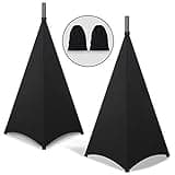 Dofilachy Speaker Stand Cover-DJ Bag with 360 Degree Cover, Speaker Tripod Scrim Cover for Speaker/Lighting with Free Travel Bag (Two Pack-Black)
