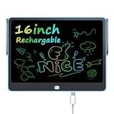 Rechargeable LCD Writing Tablet for Kids, 16 Inch Colorful Drawing Tablet, Educational Toddler Drawing Pad, Reusable Learning Toys for Kids (Ages 3-8), Ideal Gift for Christmas Birthday (Blue)