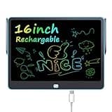 Rechargeable LCD Writing Tablet for Kids, 16 Inch Colorful Drawing Tablet, Educational Toddler Drawing Pad, Reusable Learning Toys for Kids (Ages 3-8), Ideal Gift for Christmas Birthday (Blue)