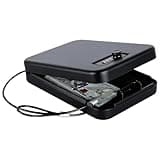 Dalmbox Portable Gun Safe for Pistols with Combination Lock Handgun Lock Box for Nightstand, Travel , Home, Car, Truck (9.4"X 6.4" X 1.8")