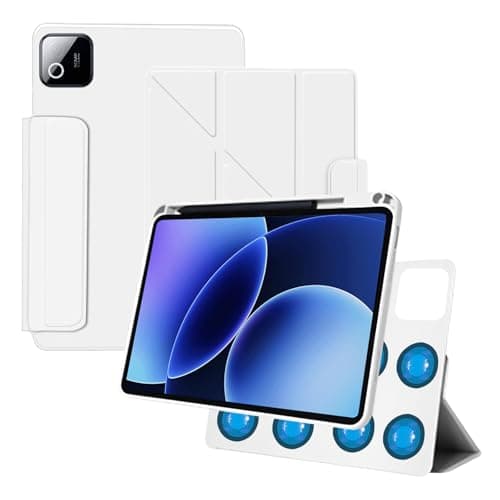 Case for Xiaomi Pad 8,NOUKAJU Magnetic Protection Case,Adjustable Bracket,Drop-Resistant,Anti-Scratch,Protection Cover for Xiaomi Pad 8 Tablet 11.2inch(White)