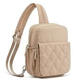 G4Free Small Diaper Bag Backpack Compact Convertible Crossbody Bags for Women Diaper Purse Sling Backpacks with Wipes Pocket, Khaki