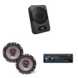 Alpine UTE-63BT Receiver, SXE-1726S 6 1/2" 2 Way Coaxial Speakers (Pair) w/PWE-S8 Powered 8inch Woofer Bundle