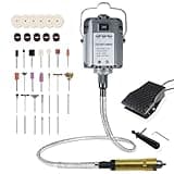 1200W 30000RPM Rotary Tool with Flex Shaft, Electric Flex Shaft Rotary Tool, Flex Shaft Grinder Foot Pedal Control Electric Hanging Carver, Wall Mount, Metal Flexible Shaft with Polishing Accessories
