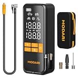 MODARI Tire Inflator Portable Air Compressor - 160 PSI Portable Tire Inflator for Car, Auto Shut-Off, Cordless Tire Inflators with Gauge for Car, Pickup, Bike and More, Black