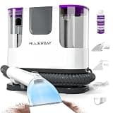 Upholstery Carpet Cleaner Machine, MUJERBAY Portable Spot & Stain Cleaner Shampooer, 360°Universal Wheels with Handle, 1.18-inch Deep Cleaning Machine for Couch, Stairs, Car & Messes.