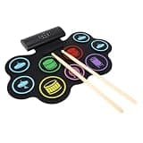 Omquot Portable Electronic Drum Set with 9 Rechargeable Battery Pads with Bluetooth and MIDI Functionality