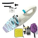 Bikerid Handheld Vacuum Cordless, 4000mAh Battery Long Runtime, Portable Rechargeable Car Vacuum Cleaner for Home Office Pet Hair Car Detailing (White)