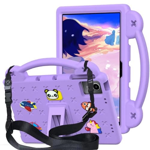 QYiiD Kids Case for Xiaomi Redmi Pad 2 11 Inch 2025, Kids EVA Protective Shockproof Cover with Stand Handle, Shoulder Strap, Handle Stand for Xiaomi Redmi Pad 2 11 Inch, Purple