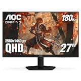 AOC Q27G4XN 27 inch Gaming Monitor, 2K QHD 2560x1440, 180Hz Refresh Rate, 1ms GtG, Adaptive-Sync, Height Adjustable, 2X HDMI 2.0, 1x Display Port, HDR10, G-Sync Compatible