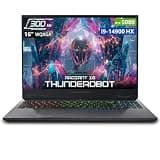 Thunderobot Radiant 16 i9 5080 2.5K Gaming Laptop, 16" QHD+ 300Hz Display, Core i9-14900HX, GeForce RTX 5080, 64GB DDR5 RAM, 2TB SSD, RGB Backlit Keyboard, Wi-Fi 6, Win11 Home, Gray