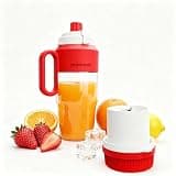 Jayrooot 1300ml Portable Blender for Smoothies, 38-Leaf Blades Smoothie Maker, USB Rechargeable To-Go Cups with Spout Lids & Handle, 44oz Large Capacity for Shakes, Frozen Drinks