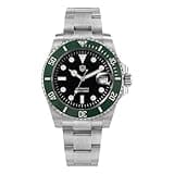watchdives Automatic Watch for Men - WD5512B ST2130 Sub Diver Watch 40mm Sapphire Crystal Wristwatch 200m Waterproof Watches Unidirectional Ceramic Bezel Super Luminous Black Dial Green Bezel