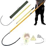 Electrical Safety Rescue Operating Pole with Non-Slip Handle, Portable High Voltage Insulated Rescue Hook for Potential Emergencies(Yellow,1m 1-Section 0.4-10kv)