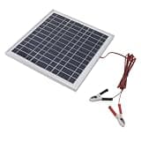 YUEHISY Portable Solar Monocrystalline Solar Panel with Battery Clips for Camping, 18V Outdoor Charger with 9.8FT Cable for RV Hiking, Lightweight Aluminum Frame Power Supply