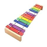 Omquot Colorful 15 Note Metal Xylophone for Kids Hand Percussion Piano