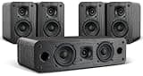 Saiyin 5.0 Home Theater System, 230w Peak Power HiFi Surround Sound Speakers with Stereo Surround Sound and Classic Rretro Wood Grain for TV/PC, Passive, Amplifier Required (Cable Not Included)