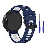 FVBBVCKAA Double Color Silicone Strap Fit For Garmin Forerunner 235 220 620 630 735 735XT Band Sport Bracelet Watch Band Replacement(Blue white)