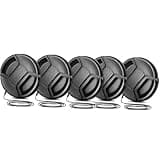 Compatible for Canon,Compatible for Sony 49/52/55/58/62mm Anti Lost Lens Cap with Hanging Rope DSLR Camera Lens Cover(52mm)