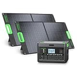Solar Generator 2400W Portable Power Station with 2x100W Solar Panel (Ship Separately),1843.2Wh LiFePO4 Battery Backup,4 AC Outlets Up to 2400W, for Outdoor,Off-Grid Living,RV Trip,Home Emergency