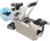 Semi-Automatic Labeling Machine for Round Bottles, 50w Applicator, Fits 0.47-3.54in (12-90mm) Bottles, Stainless Steel Desktop Labeler with Code Printer