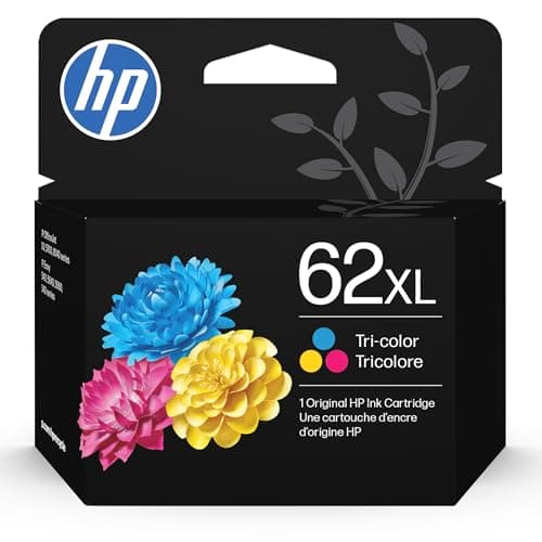 HP 62XL Tri-Color High-Yield Ink | Works with Envy 5540, 5640, 5660, 7640, OfficeJet 5740, 8040, OfficeJet Mobile 200, 250 | Instant Ink Eligible | C2P07AN | Packaging May Vary