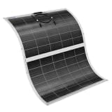 Topunive Flexible Solar Panel, 18BB Mono Cell, 25% High Efficiency, Bifacial Dual-Side Output, Ultra-Light 12V/24V PV Module with MC4 for RV, Boat, Camping