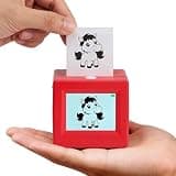 Whimzix 2026 New Smart AI Voice Sticker Printer Cube, Inkless Thermal Sticker Maker Machine with Display, Portable AI Sticker Box for Kids, Home, Office & DIY Projects, 5 Rolls Paper Included