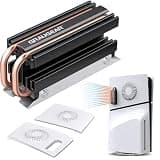 GRAUGEAR PS5 Slim M.2 SSD Cooling Pack, Ventilation PS5 Slim Cover and Open-Air M.2 SSD Heatsink, Heat Pipe Cooler for PS5 M.2 SSD, Cross Ventilation Design (PS5 Slim)