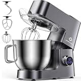 7.4 QT Stand Mixer, 800W 12-Speed Tilt-Head Electric Kitchen Food Mixer with Stainless Steel Bowl, Dough Hook, Splash Guard, Wire Whip & Beater, Ideal for Baking Bread, Cake & Whipping