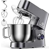 7.4 QT Stand Mixer, 800W 12-Speed Tilt-Head Electric Kitchen Food Mixer with Stainless Steel Bowl, Dough Hook, Splash Guard, Wire Whip & Beater, Ideal for Baking Bread, Cake & Whipping