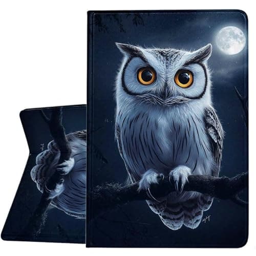 ZHJLZQAI Case for 6.8" Kindle Paperwhite(11th Generation-2021) and Kindle Paperwhite Signature Edition,Auto Wake/Sleep,Slim Adjustable Viewing Angle Stand.Owl Moon
