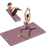 PAIDU Foldable Yoga Mat thick- 2/5" (10MM) TPE Non-Slip Design, Quick Fold,Easy Storage, 75x40 Extra Long/Wide for Indoor Yoga, Pilates and Outdoor Travel Workouts (Deep Pink)