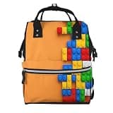 Pioyoku Colorful Building Blocks A Print Diaper Bag Backpack -Multifunction Travel Baby Diaper Bag,Baby Bags For Girls Boys