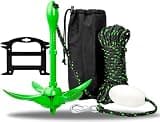 Young Marine Grapnel Anchor Kit for Small Boats, Kayaks, PWC, Jet Ski, Paddle Boards, etc. - 3.5 lbs (Painted-Green)