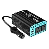 Leoezya Power Inverters 300W 400W 12V DC to 110V AC Converter for Vehicles 2 USB Ports Car Charger Adapter with a Cigarette Lighter Ports Plug Outlet(400W)