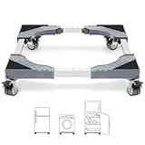 W B D WEIBIDA Appliance Dolly Cart with 4 Locking Twin Wheels Mini Fridge Stand Adjustable Furniture Mover Mobile Roller Base for Washing Machine, Dryer, Refrigerator, Laundry Pedestal
