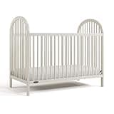 Graco Olivia 3-in-1 Convertible Crib – GREENGUARD Gold Certified, 100% Solid Wood, Fits Standard Baby Crib Mattress, Converts to Toddler Bed and Daybed, 4 Adjustable Mattress Heights (Frosted Oat)