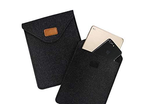 AWDO 9.7-11 inch Felt Tablet Sleeve Bag Cover Carrying Case for iPad 10.2 Air 10.9 Pro 11 /Surface Go 3 10.5'' /Samsung Galaxy Tab A8 10.5-''Tab S8 S7 11-''S6 Lite 10.4'' A 10.1'' /Nokia T20, Black