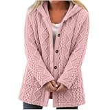 Beessbest Winter Coats for Women Button Down Hooded Fleece Long Jacket