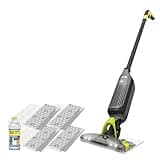 Shark VACMOP Cordless Hard Floor Cleaner, Vacuum and Spray Mop, Powerful Suction, Lightweight, LED Headlights, Includes 4 Disposable Pads, 12oz Multi-Surface Cleaning Solution, Gray, VM252